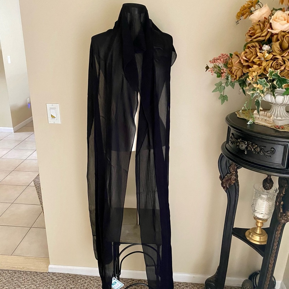 Ashro long scarf black rayon